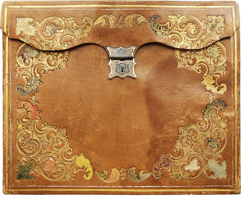 Рейбиш Гюнтер Фридрих. Кожаная папка с золотым тиснением с семью акварельными портретами